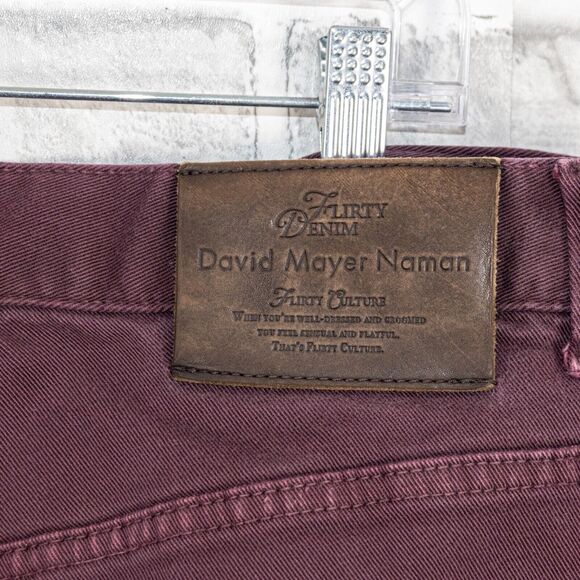 David Mayer Naman Men's slim Denim Jeans in Burgundy Size 52 36w - Picture 6 of 12